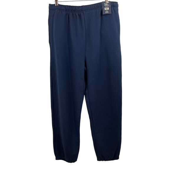 Logo Athletic Mens XXL Navy Blue Fleece Joggers Sweatpants Elastic & Drawstring - Picture 1 of 9
